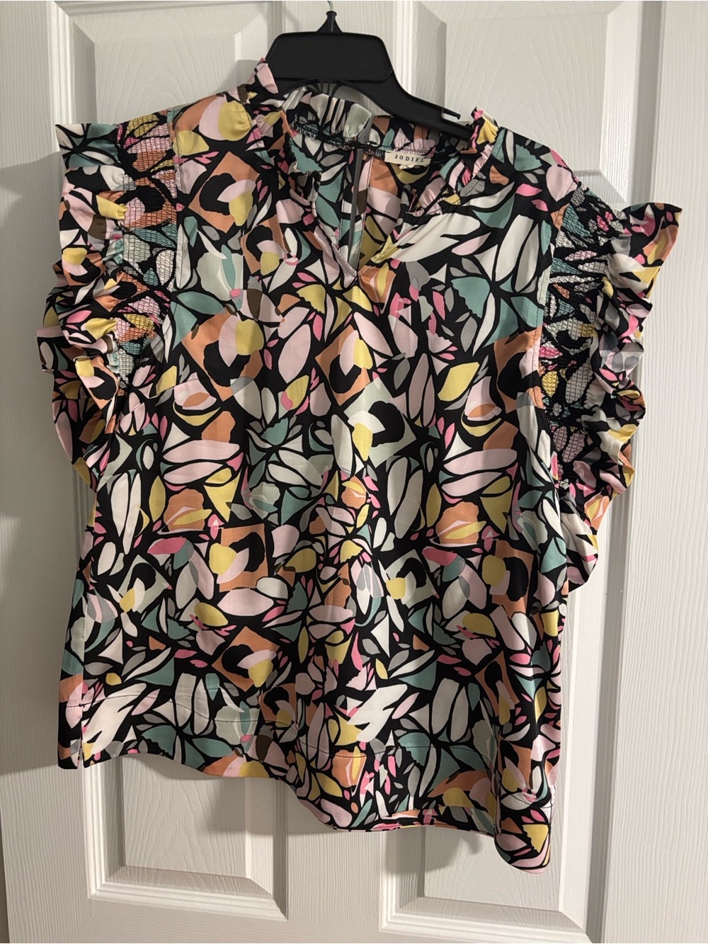 JODIFL Multicolor Floral Ruffle Sleeve Blouse
